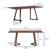 Mid-century modern dining table rectangular walnut by Moe's Home Collection additional picture 9