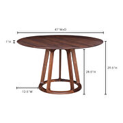 Mid-century modern round dining table walnut additional photo 4 of 3