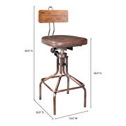 Industrial barstool by Moe's Home Collection additional picture 6