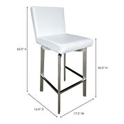 Contemporary swivel barstool white by Moe's Home Collection additional picture 2