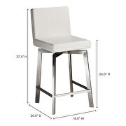 Contemporary swivel counter stool white by Moe's Home Collection additional picture 2