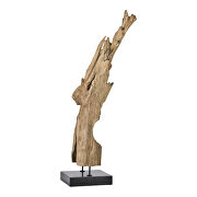 Industrial teak wood sculpture on black marble stand medium by Moe's Home Collection additional picture 2