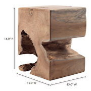 Rustic teak wood end table by Moe's Home Collection additional picture 13