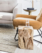 Rustic teak wood end table by Moe's Home Collection additional picture 8