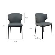 Contemporary side chair gray-m2 additional photo 2 of 3