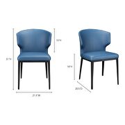 Contemporary side chair steel blue-m2 by Moe's Home Collection additional picture 3