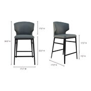Contemporary counter stool gray additional photo 2 of 3
