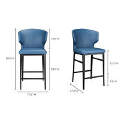 Contemporary counter stool steel blue by Moe's Home Collection additional picture 2