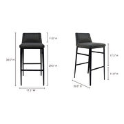 Contemporary barstool charcoal by Moe's Home Collection additional picture 2