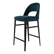 Retro counter stool teal velvet by Moe's Home Collection additional picture 4
