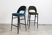 Retro barstool teal velvet by Moe's Home Collection additional picture 2