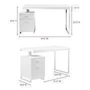 Modern desk white by Moe's Home Collection additional picture 2