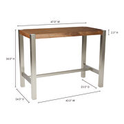 Modern counter table walnut by Moe's Home Collection additional picture 2