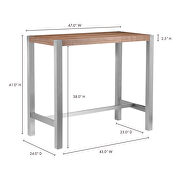 Modern bar table walnut by Moe's Home Collection additional picture 2