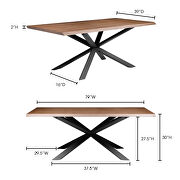 Contemporary dining table walnut by Moe's Home Collection additional picture 2