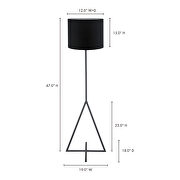Contemporary floor lamp gray with black shade by Moe's Home Collection additional picture 2
