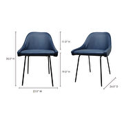 Retro dining chair blue by Moe's Home Collection additional picture 2