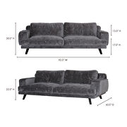 Contemporary sofa dark gray additional photo 2 of 4
