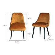 Contemporary dining chair burnt orange-m2 additional photo 2 of 4