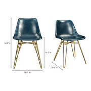 Retro dining chair blue-m2 by Moe's Home Collection additional picture 2