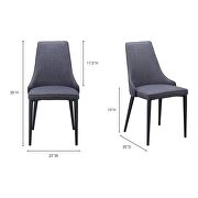 Contemporary dining chair dark gray-m2 additional photo 2 of 3