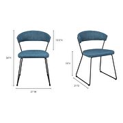 Retro dining chair blue-m2 by Moe's Home Collection additional picture 7