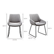 Contemporary dining chair light gray additional photo 2 of 5