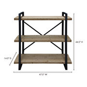 Rustic 3 level shelf natural by Moe's Home Collection additional picture 2