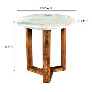 Scandinavian side table brown by Moe's Home Collection additional picture 2