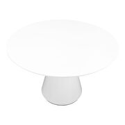 Contemporary dining table round white additional photo 2 of 4