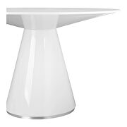 Contemporary dining table round white additional photo 3 of 4