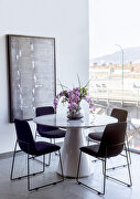 Contemporary dining table round white additional photo 4 of 4
