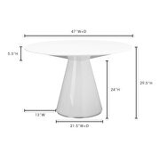 Contemporary dining table round white additional photo 5 of 4