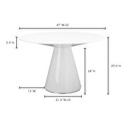 Contemporary dining table round white by Moe's Home Collection additional picture 5