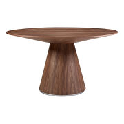 Contemporary dining table 54in round walnut additional photo 3 of 3