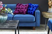Contemporary velvet pillow royal blue by Moe's Home Collection additional picture 3