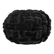 Contemporary velvet pouf black by Moe's Home Collection additional picture 5