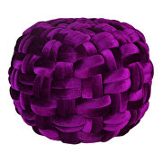 Contemporary velvet pouf wine by Moe's Home Collection additional picture 3