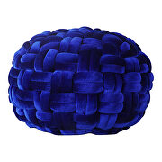 Contemporary velvet pouf royal blue by Moe's Home Collection additional picture 3