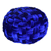 Contemporary velvet pouf royal blue by Moe's Home Collection additional picture 4