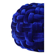 Contemporary velvet pouf royal blue by Moe's Home Collection additional picture 5