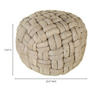 Scandinavian pouf cappuccino by Moe's Home Collection additional picture 2