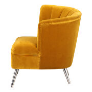 Retro accent chair right yellow additional photo 5 of 6
