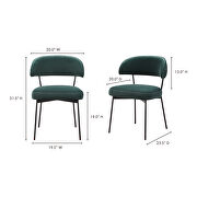 Contemporary dining chair green velvet-m2 additional photo 3 of 6