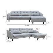 Scandinavian sectional dark gray right by Moe's Home Collection additional picture 8