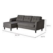 Contemporary sofa bed with chaise charcoal left by Moe's Home Collection additional picture 2