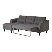 Contemporary sofa bed with chaise charcoal left additional photo 5 of 6