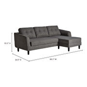 Contemporary sofa bed with chaise charcoal right by Moe's Home Collection additional picture 2