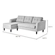 Contemporary sofa bed with chaise light gray left additional photo 2 of 6