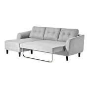 Contemporary sofa bed with chaise light gray left additional photo 4 of 6